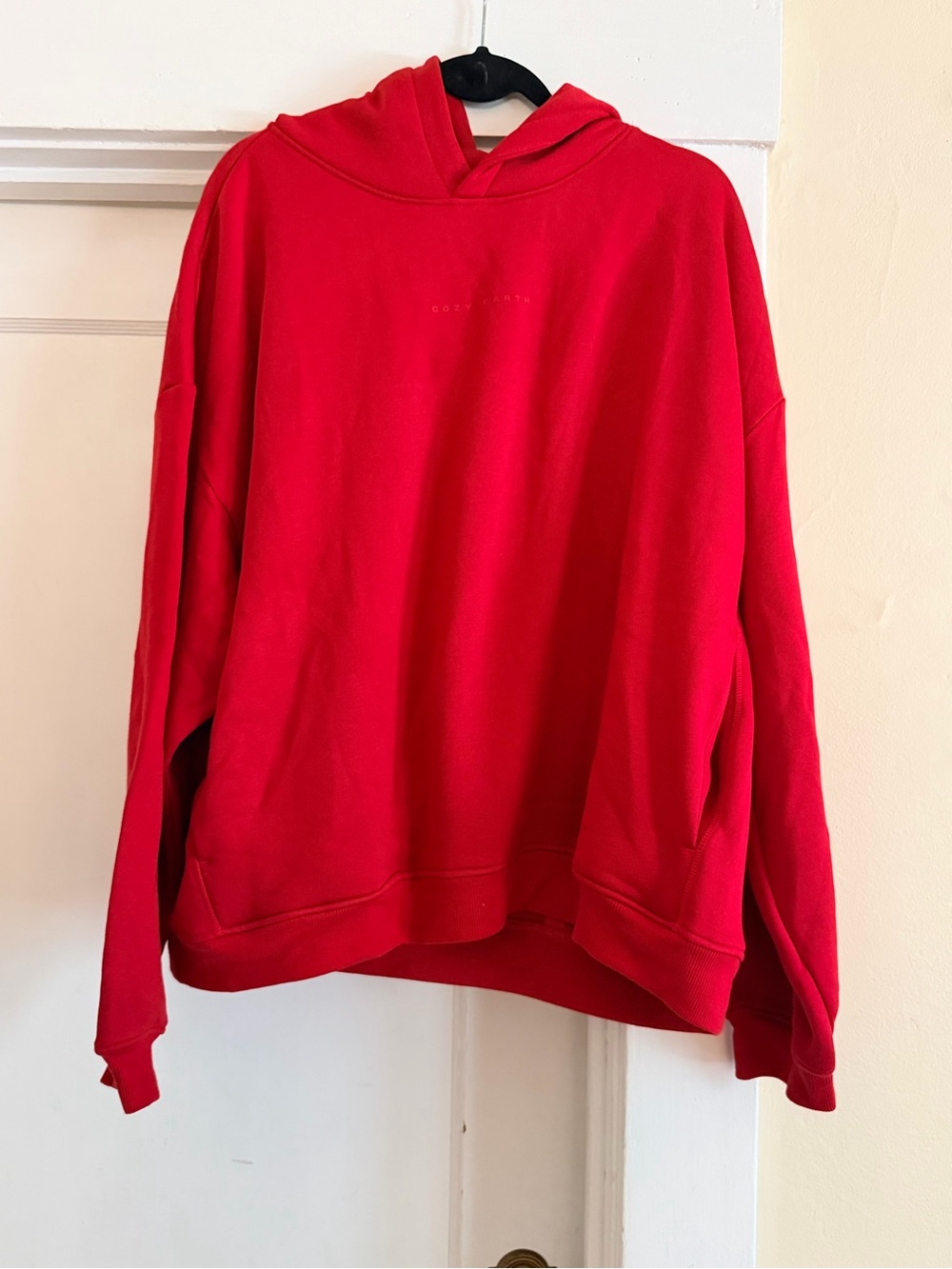 Red Oversized Pullover Hoodie - Cozy Earth
